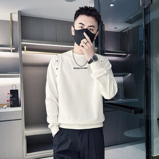 小码男装S号XS码简约修身上衣刺绣卫衣S码长袖t恤矮个子打底衫160