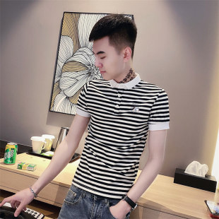 Polo衫 夏季 矮小个子S号xs韩版 155小码 保罗衫 条纹短袖 修身 t恤 男装