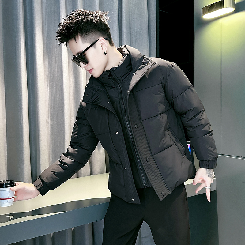 小码假两件棉服男冬季S号XS加厚棉袄矮小个子棉衣青年保暖外套160