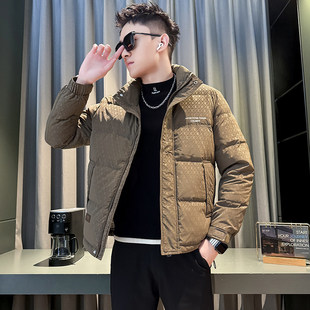 155矮个子160小码冬装羽绒服青年S号XS字母潮牌立领保暖羽绒外套