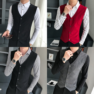 发型师小码S号XS修身休闲寸衣男美发师假两件马甲连体长袖衬衫潮