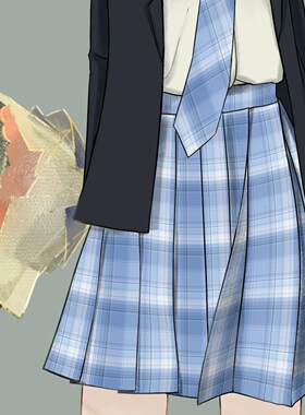 JK制服海之蓝银线闪光跳转