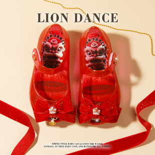 汉服女童鞋新款古风小女孩国风唐装儿童春秋古装鞋醒狮鞋演出鞋