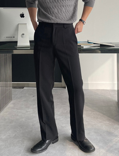 黑色西裤 裤 男潮牌宽松直筒裤 子韩系轻奢休闲西装 免烫垂感长裤 美式