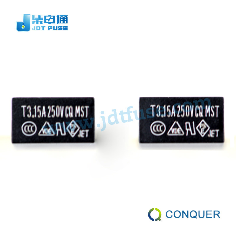 Conquer/功得方形微小型保险丝MST 3.15 T3.15A /250V慢断塑封8*4