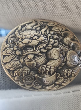 中国风财布扣黄铜皮带配件