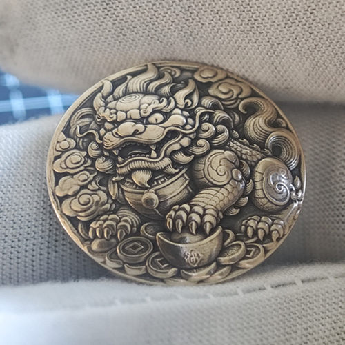中国风财布扣黄铜皮带配件