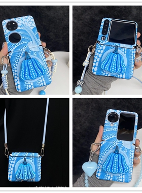 草间弥生南瓜适用三星zflip765折叠屏手机壳n3flip新款PuraX磁吸支架xflip华为pocket2荣耀vflip小米mixflip2