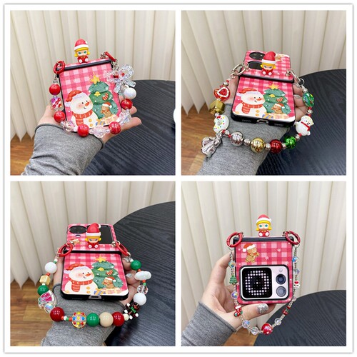 圣诞molly萌粒适用华为p50pocket手机壳pockets折叠屏OPPO Find N2/3 Flip防摔pocket2全包三星zflip6/5/4女