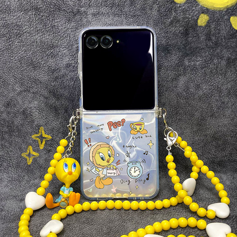 ins少女卡通可爱崔弟适用摩托罗拉moto razr50ulta手机壳斜挎折叠屏Razr50Ultra保护套超薄防摔razr50带挂绳