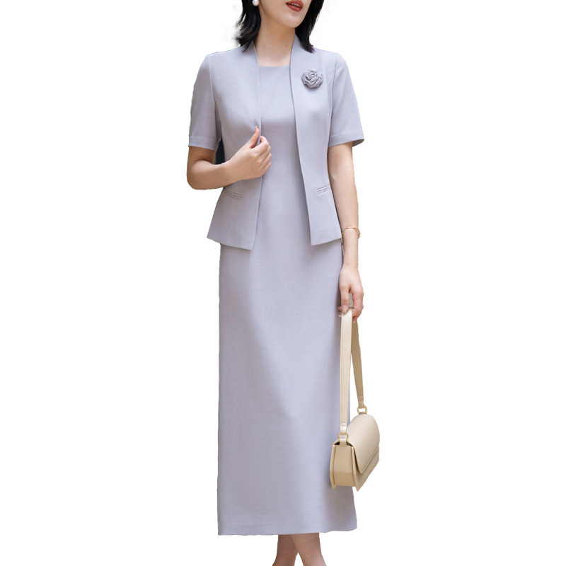 SENSE OF LUXURY PROFESSIONAL SUIT WOMENS 2023 SUMMER NEW TEMPERAMENT DRESS SHORT SLEEVE FORMAL TWO-PIECE SET