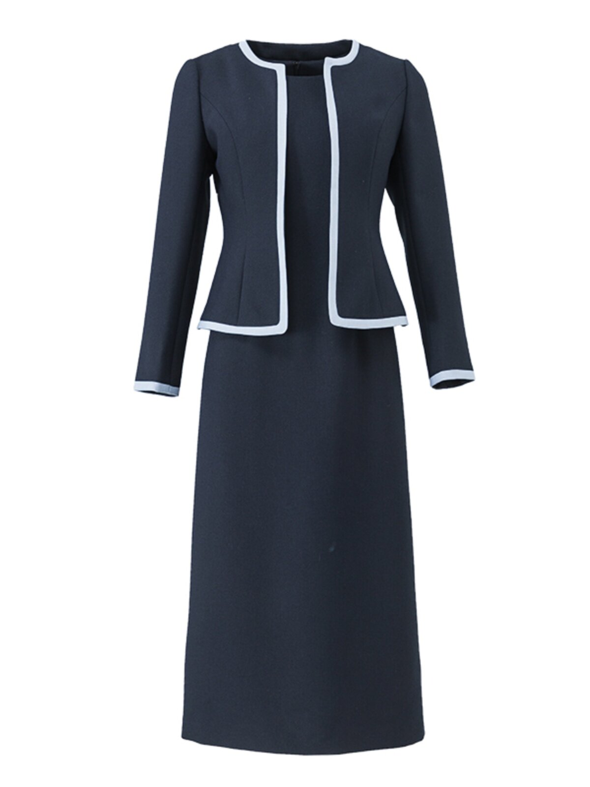 HIGH-END PROFESSIONAL SUIT SKIRT SPRING AND AUTUMN 2024 NEW FASHION FOREIGN TEMPERAMENT NAVY BLUE COMMUTER TWO-PIECE SET