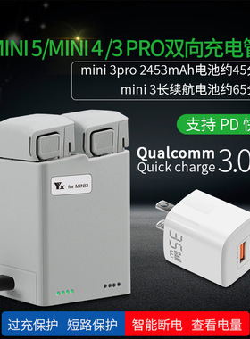 适用大疆MINI5pro/4pro/MINI3pro/3充电器家两路管家USB充电宝