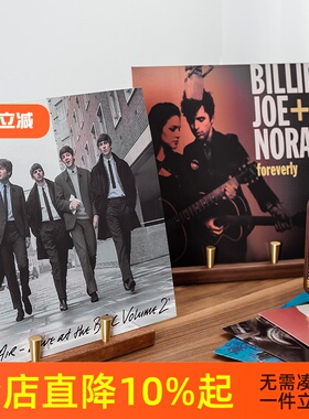 胡桃木CD收纳架复古黄铜展示架实木桌面黑胶唱片架展示柜陈列支架