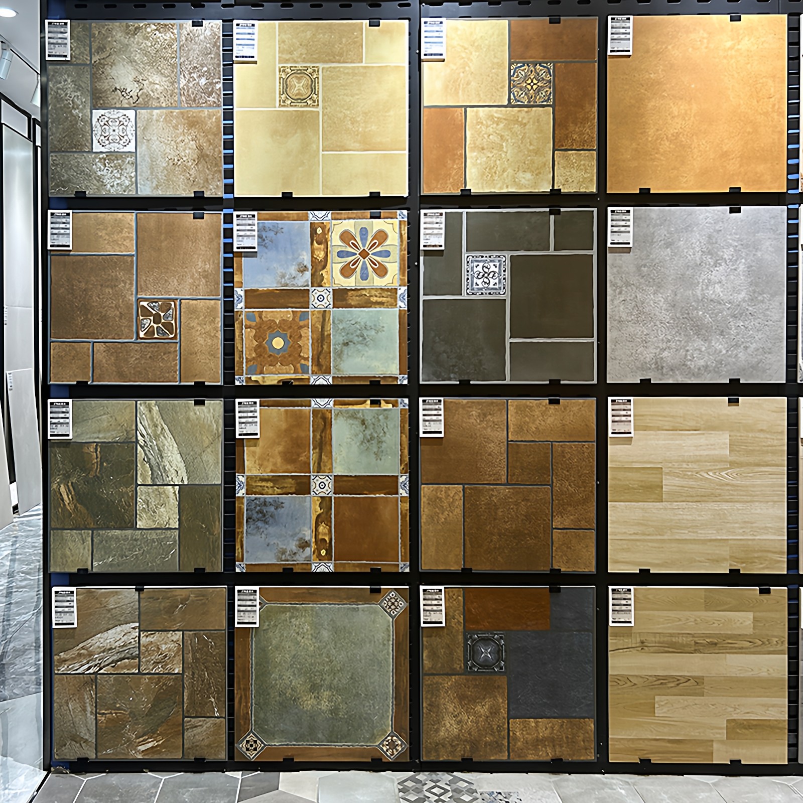 复古美式田园地砖600X600客餐厅卧室 阳台户外露台地中海拼花地砖