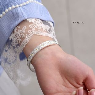 纯银描金樱花心经手镯描金加银色真的好贵气戴上都有一种力量时尚