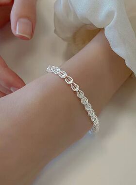 纯银三生三世的爱情故事诉说不完的情愫凤尾链凤为恋雪花银熟银