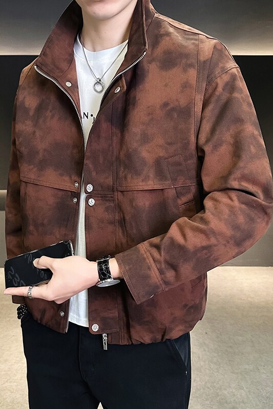 @店主-2025春装抖音男士扎染特殊面料工装夹克外套25803-P145,男装夹克,电商D246