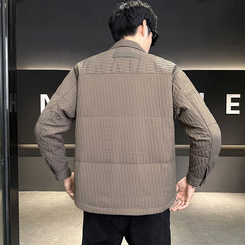 @标90绒肌理感特殊面料羽绒服潮流男衬衫领YR879-P230,男装衬衫,电商D246