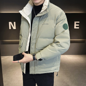 @店主风-冬外套织立领拼接羽绒服潮流男拼接上衣YR853-P135,男装羽绒服,电商D246