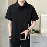 新华夫格280克冰感高级感拼接短袖T恤polo衫PL516-P5588，男装Polo衫，电商D246