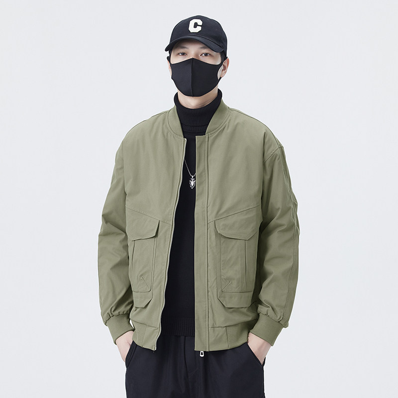 无影墙男士外套棒球领工装夹克男2220薄款P90有二棉加厚P100,男装夹克,电商D246