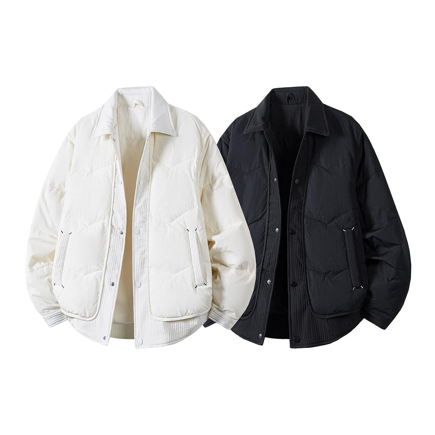 @标-立体3D冬新款轻薄外套羽绒服潮流男立领拼接上衣-8803-P180图片