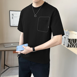 @店主2025新款设计男士高克重圆领短袖T恤半袖8774-P48,夜晚穿衣搭配文案图片
