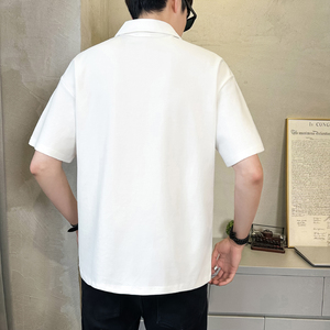 抖音 冰丝速干男士凉感撞色圆领短袖T恤polo杉T523-P5588图片