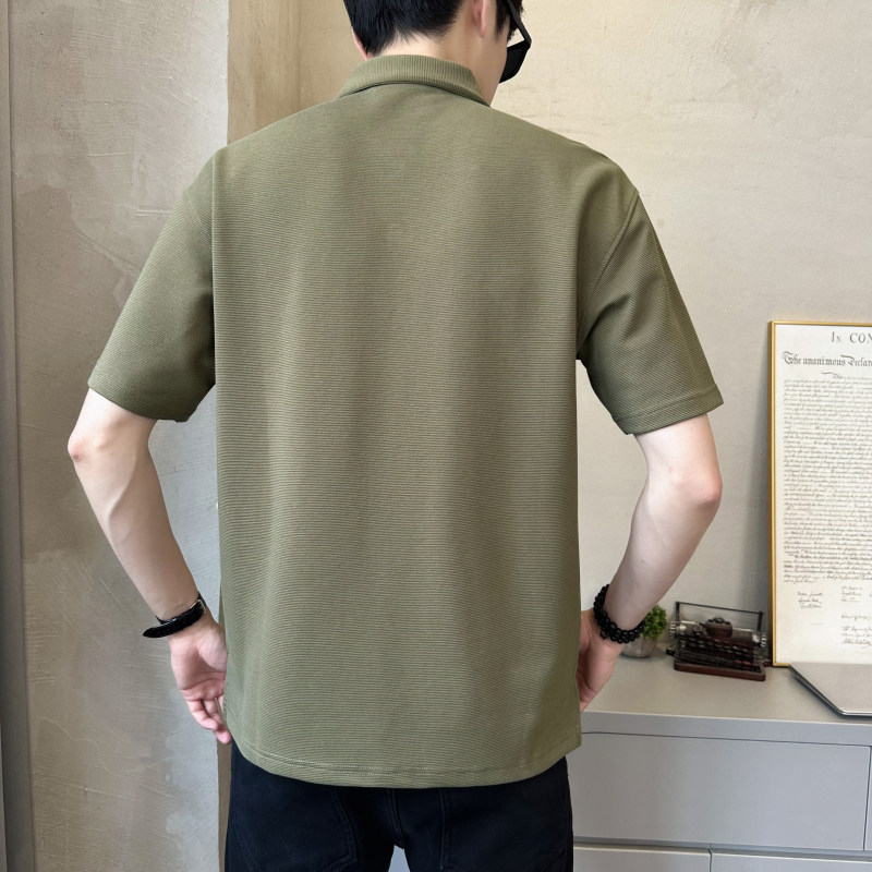 抖音肌理感罗马布男士撞色拼接短袖T恤polo杉PL529-P55,男装T恤,电商D246