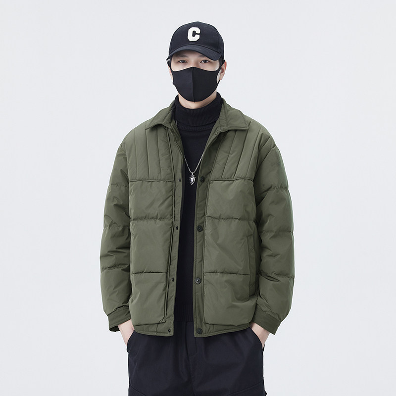 @标2025新款冬外套拼接翻领羽绒服潮流男假两件衣YR860-P150,男装羽绒服,电商D246