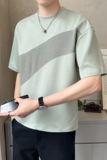 原版面料撞色拼接男士高克重圆领短袖T恤半袖T521-P4878，男装T恤，电商D246