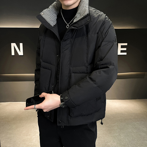 @店主风-定制面料2024新款白鸭绒工装拼接立领羽绒服男YR913-P185图片