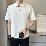 抖音肌理感罗马布男士撞色拼接短袖T恤polo杉PL529-P55，男装T恤，电商D246