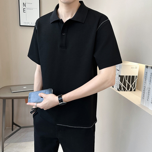 重磅冰丝凉感轻奢高级男士设计感polo杉短袖T恤半袖3590-P55图片