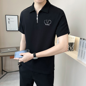 新面料轻奢高级男士设计感polo杉短袖T恤半袖8812-P50图片