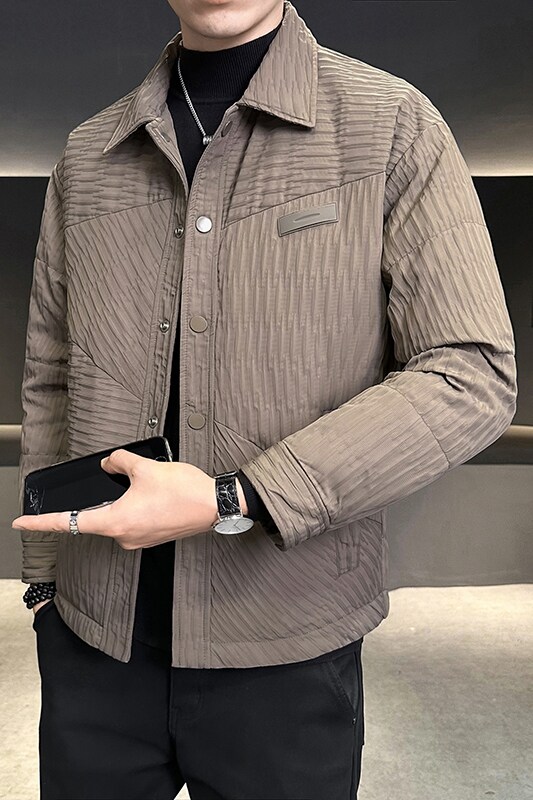@标90绒肌理感特殊面料羽绒服潮流男衬衫领YR879-P230,男装衬衫,电商D246