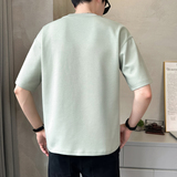 原版面料撞色拼接男士高克重圆领短袖T恤半袖T521-P4878，男装T恤，电商D246