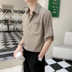 直播大 轻熟冰丝垂坠感短袖衬衫衬衣五分袖量大价低C21-特P45图片