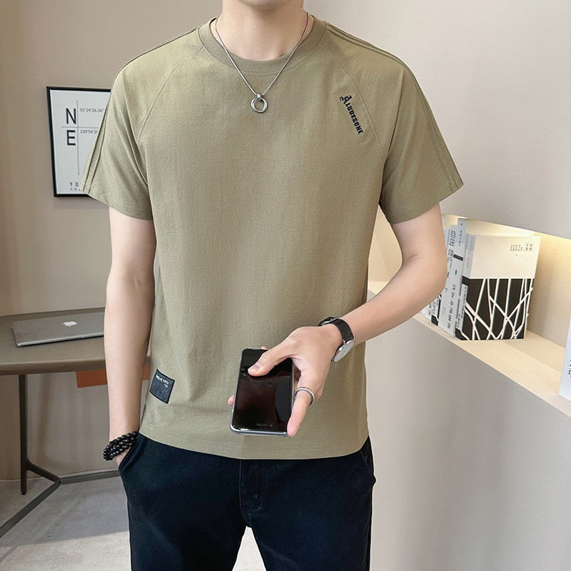 @店主2025新款设计男士高克重圆领短袖T恤半袖6682-P48,男装T恤,电商D246
