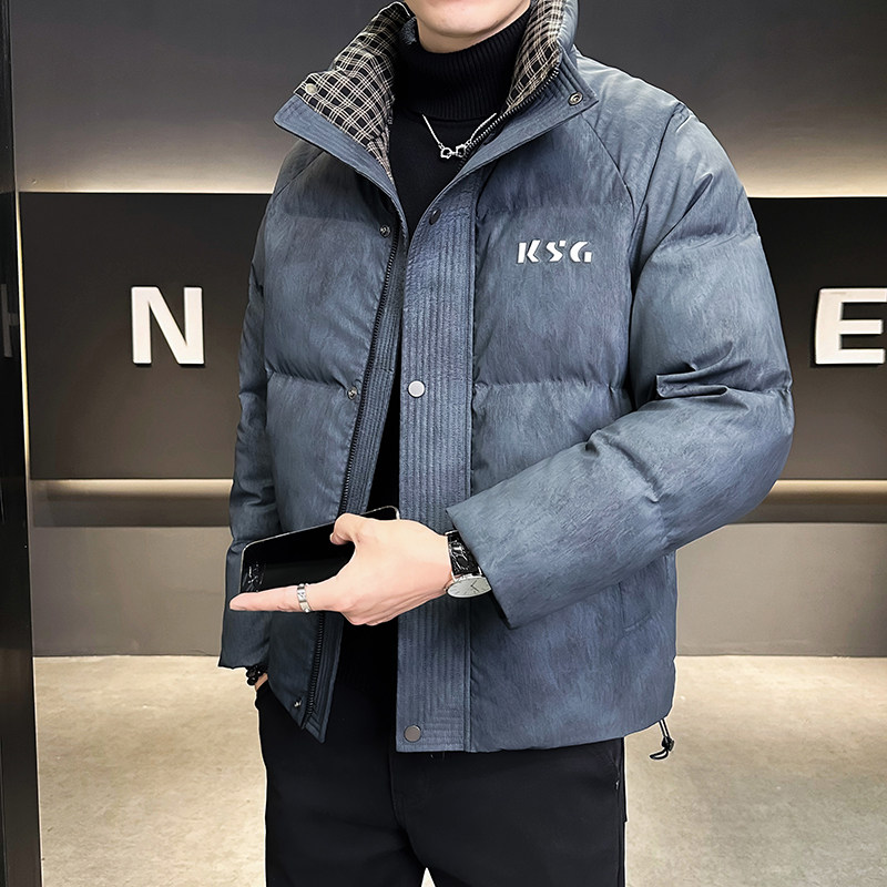 @店主风-脏脏风免洗皮面料冬立领羽绒服潮流男18338-P185,男装羽绒服,电商D246