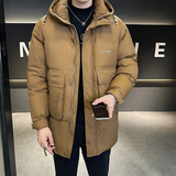 @店主风-新款中长款工装冲锋衣白鸭绒连帽羽绒服潮流1808-P190，男装羽绒服，电商D246