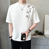 原版面料新中式竹子男士高克重刺绣圆领短袖T恤半袖T511-P40，男装T恤，电商D246