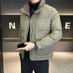 @店主风-冬新款特殊面料羽绒服潮流男立领拼色-9050-P165