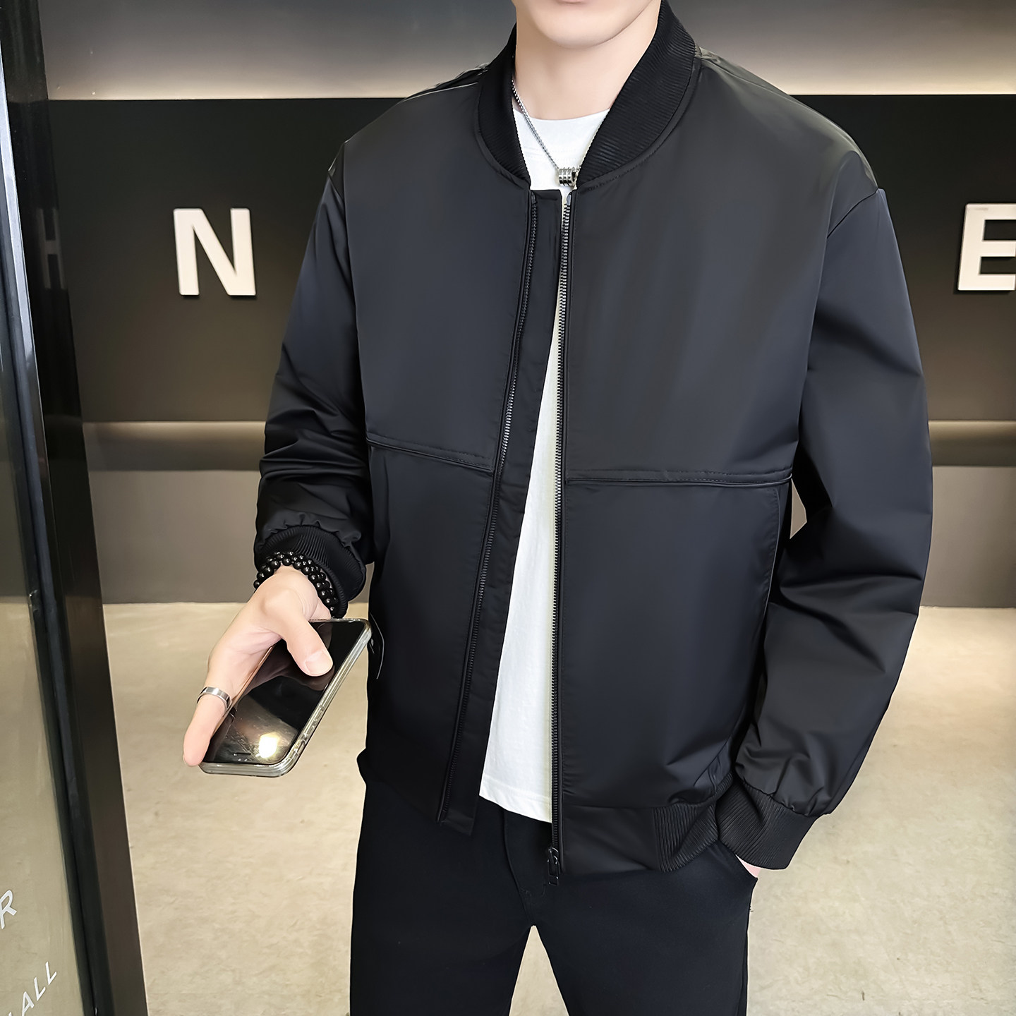 2026春秋新款 男士外套定制棒球领工装夹克男1902-P105图片