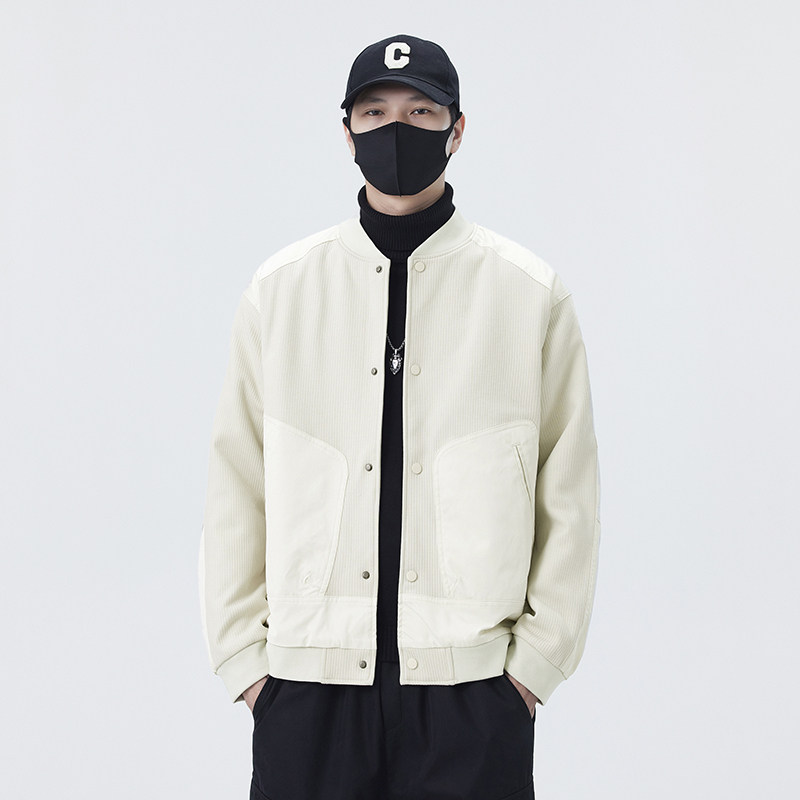 @无影墙-针织设计感春秋季工装棒球服长袖夹克外套8602-P105,男装夹克,电商D246