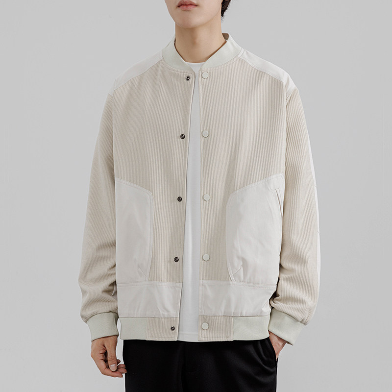 @无影墙-针织设计感春秋季工装棒球服长袖夹克外套8602-P105图片