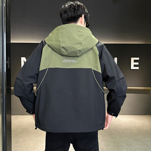 @店主风-冲锋衣织带拼接新款工装连帽长袖夹克外套609-P108图片