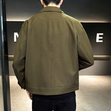店主风斜纹肌理感面料男士辑明线外套翻领工装夹克男JK123-P105，男装夹克，电商D246