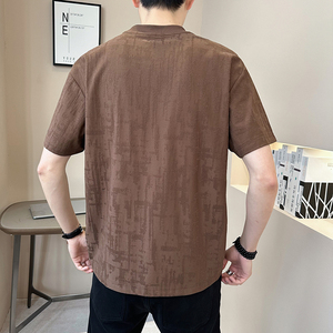 新面料树皮肌理感男士设计感潮牌质感短袖T恤半袖T541-P48图片